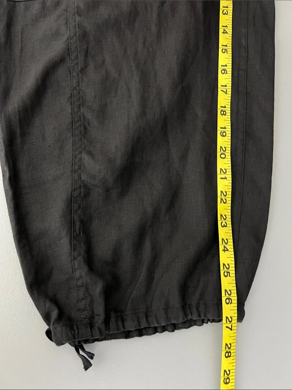 New Everlane THE CARGO CURVE PANT IN LINEN Black Size L